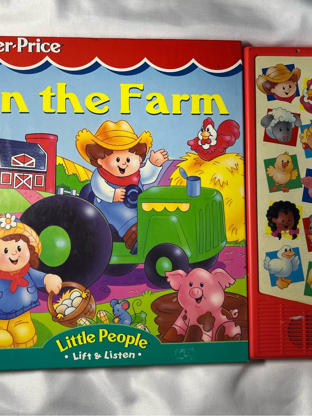 Vintage 1998 Fisher Price Little People On The Farm Lift & Listen Book Rare